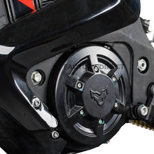Motor housing with the Arctic Leopard logo cover and chain drive on the XE Pro R